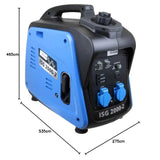 Güde Inverter Stromerzeuger ISG 2000-2 (4-Takt-OHV-Benzinmotor, 2,11/2,86 (kW/PS), max. 2000 W, 2x 230 V, Laufzeit bis 5,9 h, Tankinhalt 4,1 l, Überlastungsschutz, ECO-Funktion, Antivibrationsfüße)