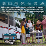 Könner & Söhnen KS 7000E G - Hybrid Benzin-LPG 4-Takt Stromerzeuger,Kupfer Generatoren 5500 Watt,1x16A,1x32A,E-Start, Automatischer Spannungsregler 230V Generator für Haus,Garage oder Werkstatt