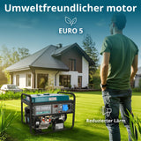 Könner & Söhnen KS 7000E G - Hybrid Benzin-LPG 4-Takt Stromerzeuger,Kupfer Generatoren 5500 Watt,1x16A,1x32A,E-Start, Automatischer Spannungsregler 230V Generator für Haus,Garage oder Werkstatt