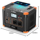 GRECELL Powerstation 1000W, 999Wh Solargenerator, Mobiler Stromspeicher mit AC/DC/USB, Power Station Solar für Camping, Outdoor, Notstrom Notfälle, (T-1000)