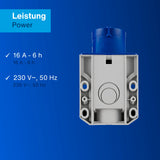 REV Caravan, CEE-Stecker Wand 230V, 3-polig, 1Ph + N+ PE, IP44, blau