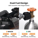 maXpeedingrods Stromgenerator Inverter 3500W Generator Gas Leise mit Elektrostarter Fernbedienung Stromerzeuger LPG Benzin Digitaler Leicht als Notstromaggregat für Camping Garage Reise Outdoor