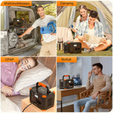 Tragbare Powerstation 500W (Spitze 1000W), 519Wh Solargenerator für den Außenbereich Backup Batterie Pack mit 2 230V AC Ausgängen, 10-Port Powerhouse für RV Camping Angeln Road Trip Home Notfall